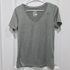 Nike Women's Heather Gray V-Neck Tee